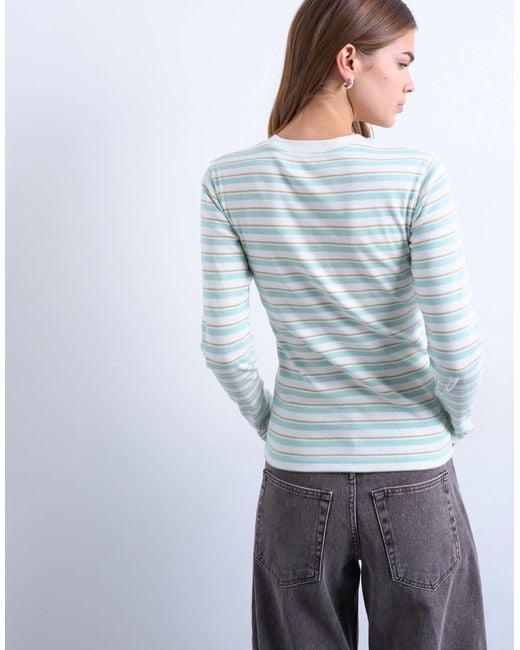 TOPSHOP White – langärmliges alltags-t-shirt