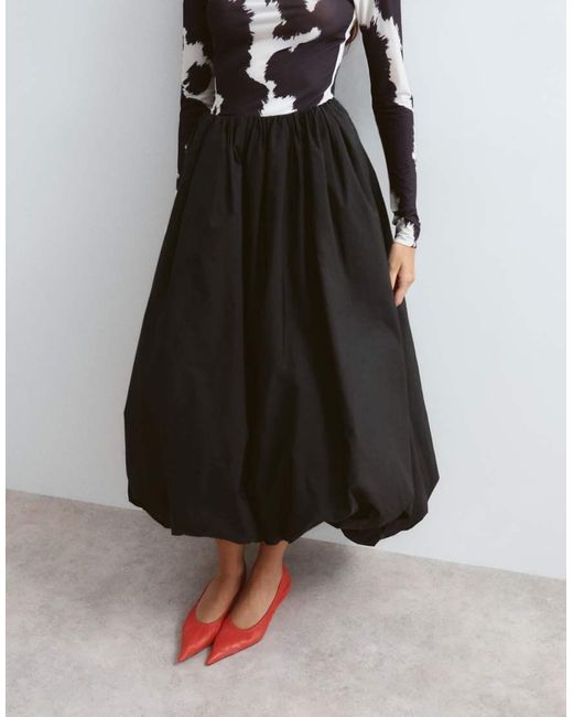 ARRANGE Black Bubble Midi Skirt