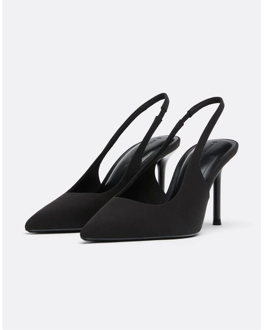 Stradivarius White Basic Slingback Heels