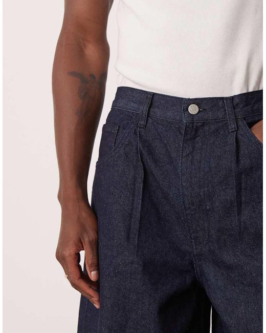 Pantalones Cortos Vaqueros De Corte Alargado Con De -Azul ASOS de hombre de color Pink