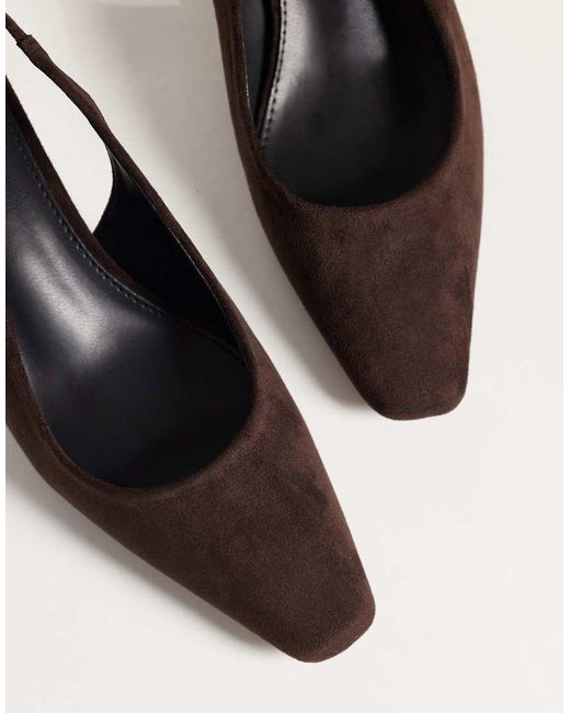 Glamorous Natural Slingback Kitten Heel Shoes