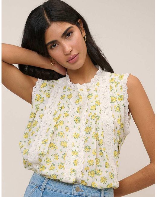 Nobody's Child Blue Sleeveless Button Through Blouse
