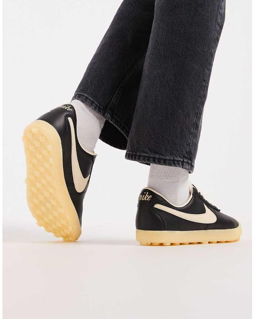 Nike Black Astrograbber Leather Trainers