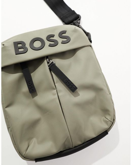 Boss Gray Boss Stormy Crossbody Bag for men