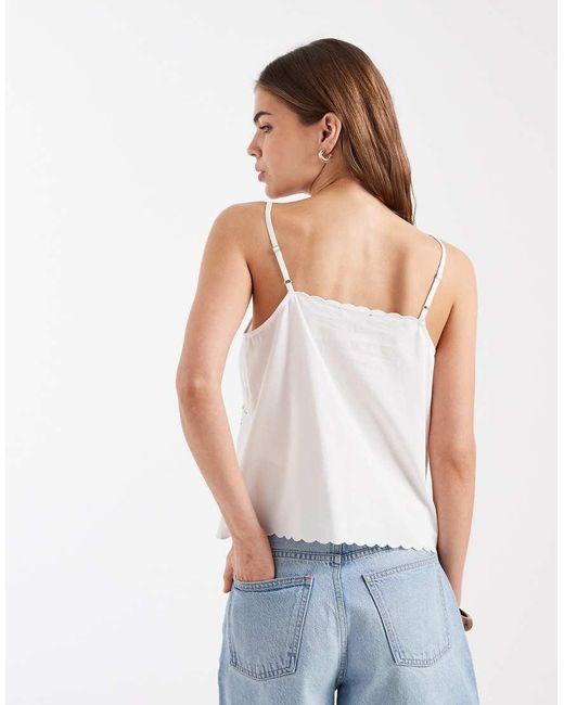 New Look Blue Cutwork Cami Top