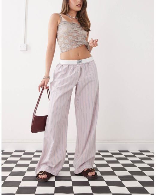 Monki Multicolor – gestreifte schlupfhose