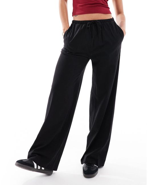 Threadbare Black – gerade geschnittene jersey-hose
