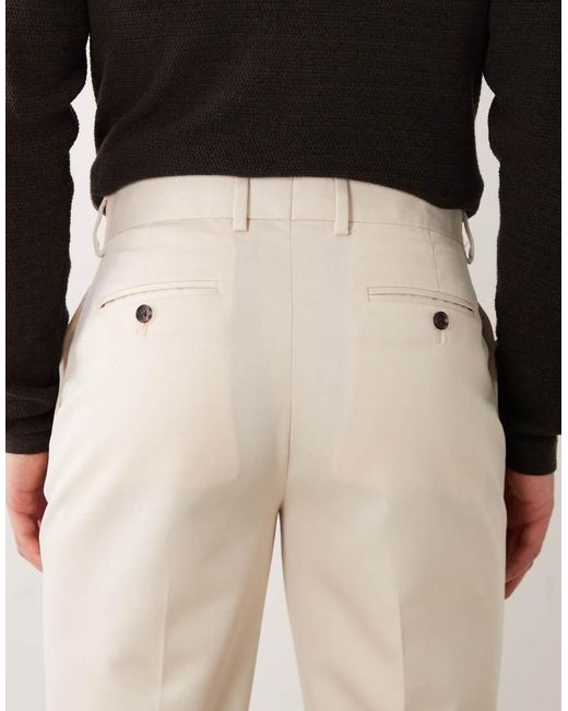 ASOS Natural Tailored Slim Trousers for men