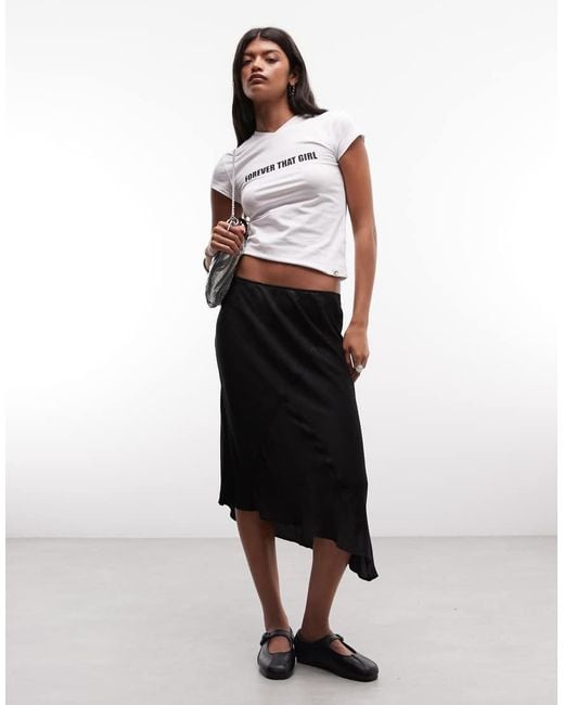 Collusion White Forever That Girl V Neck Slogan Baby Tee