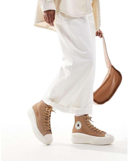 Converse White Chuck Taylor All Star Move Hi Trainers