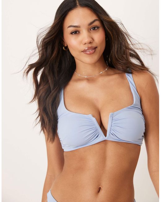 ASOS Blue – fuller bust – maya – mix and match – cropped bikinioberteil