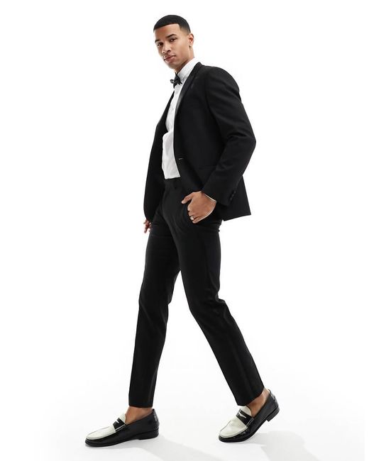 ASOS Black Slim Tuxedo Pants for men