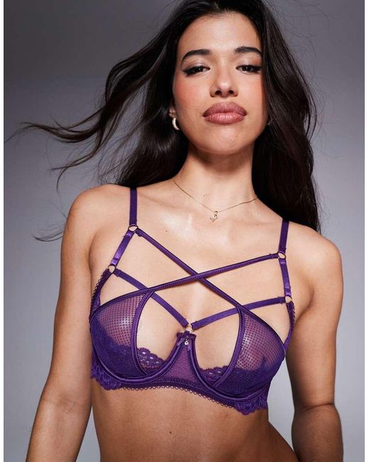 Hunkemöller Purple Anna Demi Cup Lace Bra