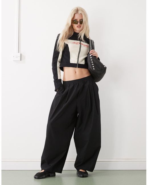 Collusion Black Balloon Leg Trouser