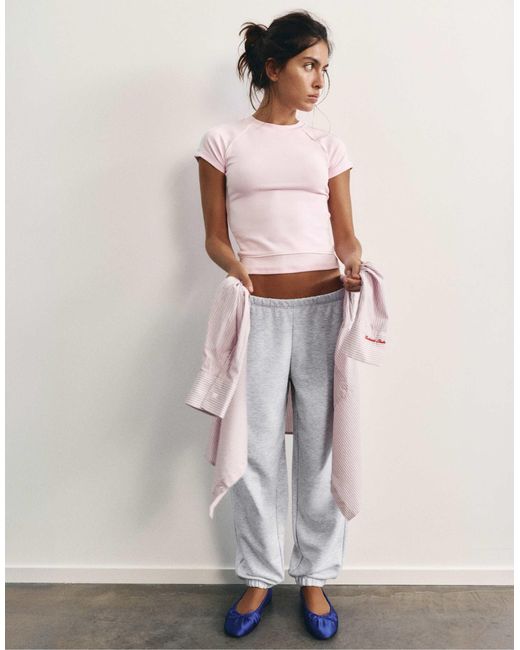 Pull&Bear White Basic jogger-hose