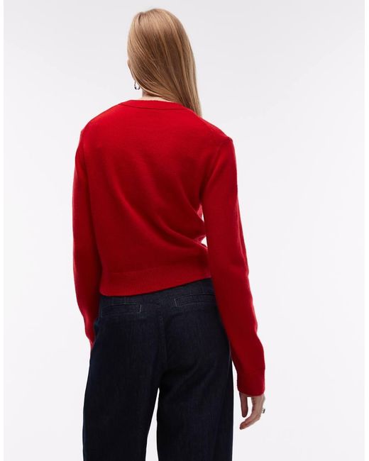 & Other Stories Red Wool Mix Slim Fit Sweater