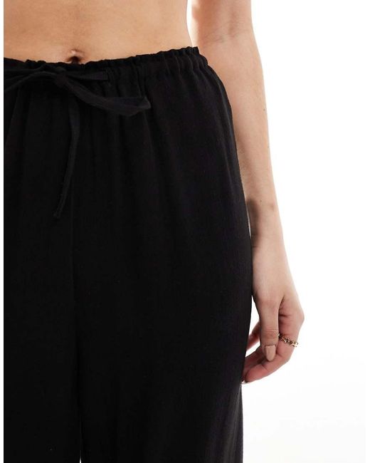 New Look Bermuda Broek Met Wijde Pijpen En Linnen in het Black
