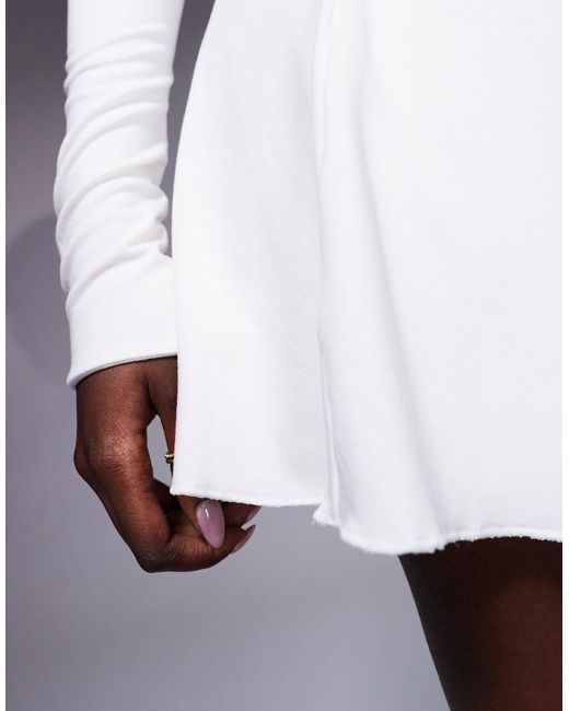 Oh Polly Brenna Open Back Jersey Mini Dress in White | Lyst