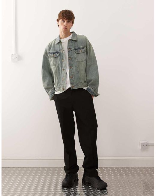 Deus Ex Machina Gray Sasafras Denim Trucker Jacket for men