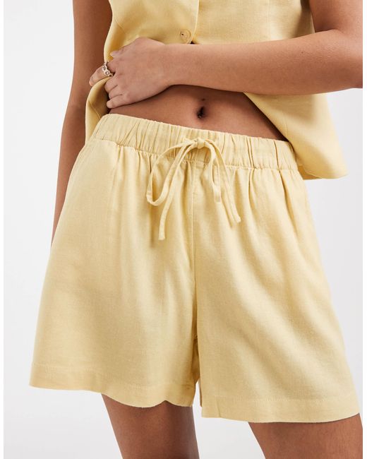 ONLY Natural Linen Blend Shorts
