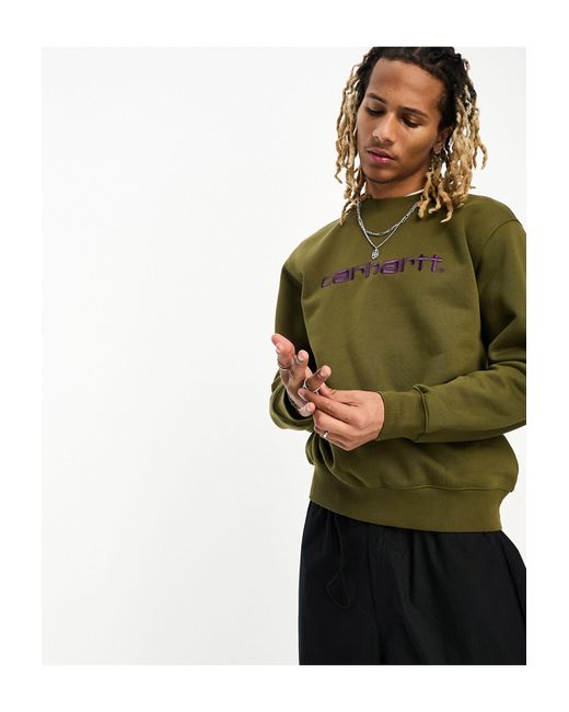 Carhartt WIP Sweatshirt in Green for Men | Lyst UK