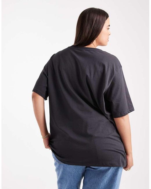 ONLY Oversized T-Shirt Met Grafische Luipaardprint in het Black
