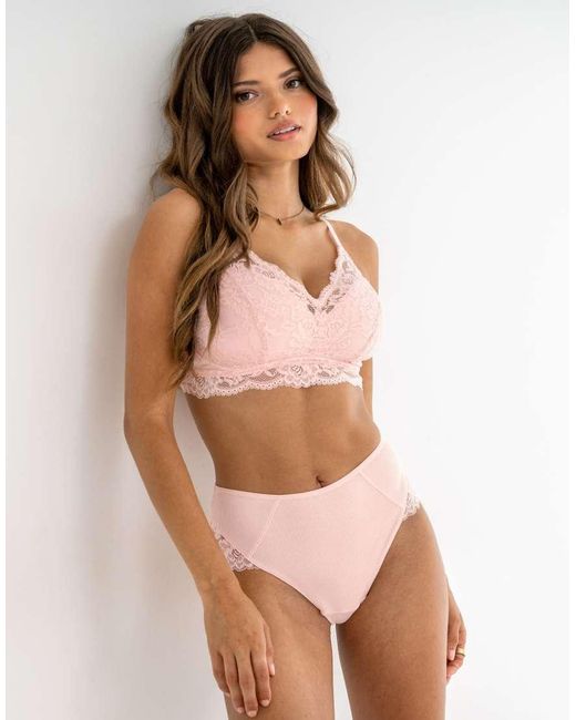 Pour Moi Natural Love To Lounge Lace And Modal Rib Midi Brief