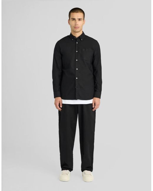 Lyle & Scott Black Ls Woven Shirts Tonal Eagle Plain Oxford Shirt for men