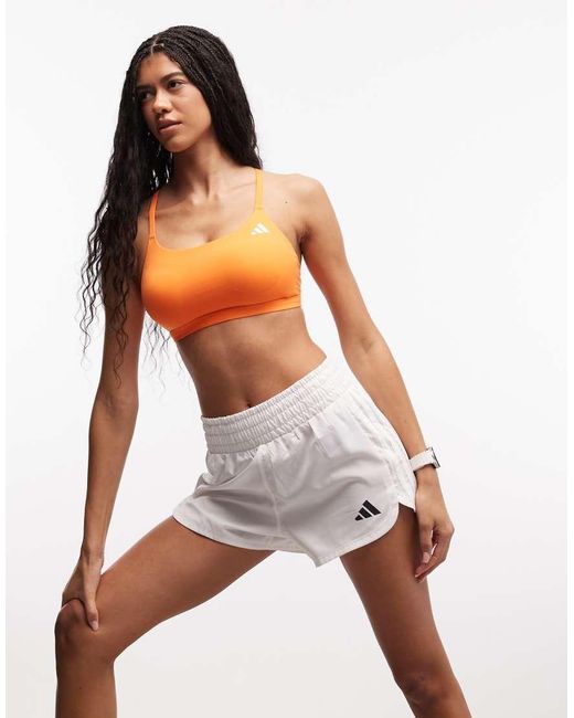 Adidas Originals Orange Adidas Training Optime Essentials Light Support Bra