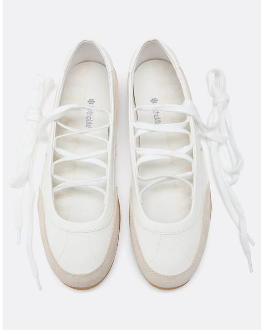 Stradivarius White Sporty Bow Ballet Flats