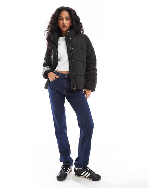 ONLY Black Funnel Neck Padded Jacket