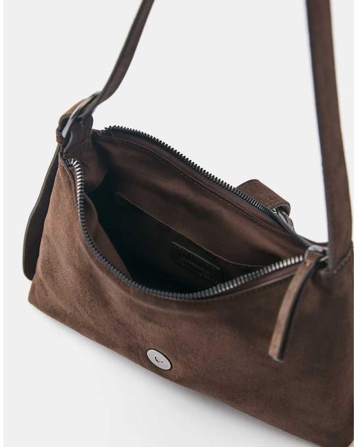 Pull&Bear Brown Buckle Shoulder Bag