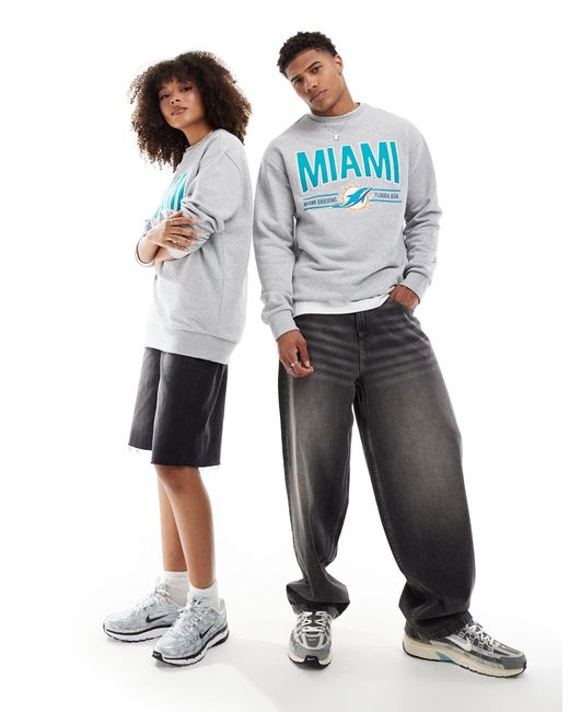 Miami dolphins - sweat unisexe - chiné KTZ en coloris Gray