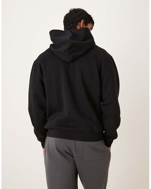 ASOS Black Essentials Relaxed Fit Hoodie for men