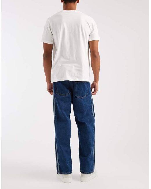 Adidas Originals Blue Firebird Loose Fit Jeans for men