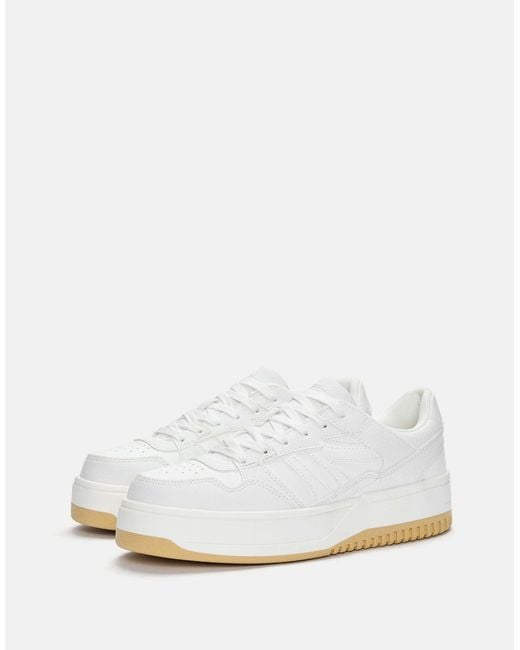 Pull&Bear White – e sneaker mit dicker profilsohle
