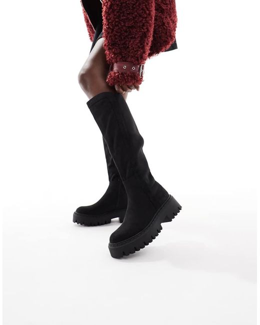 SEQWL Black Stella Chunky Knee Boots