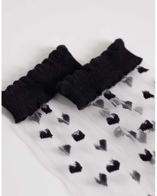 Dr. Martens Gray Heart Mesh Socks