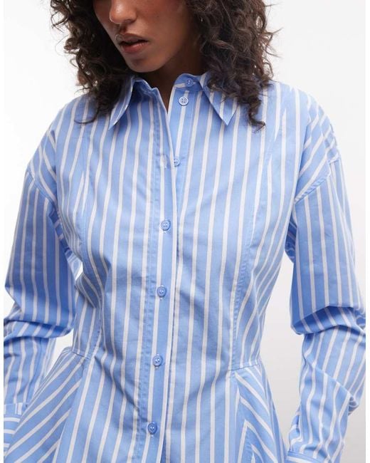 ASOS Blue Peplum Detail Shirt