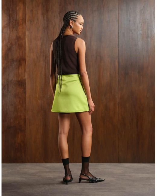 ASOS Brown Co-Ord Satin Mini Skirt