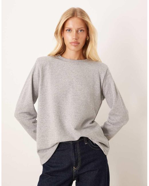 Sudadera Gris Jaspeado Extragrande Con Hombreras De ASOS de color Gray