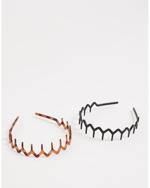 ASOS Blue Asos Deisgn Pack Of 2 90's Headbands