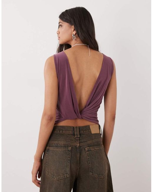 Collusion Purple Twist Back Top