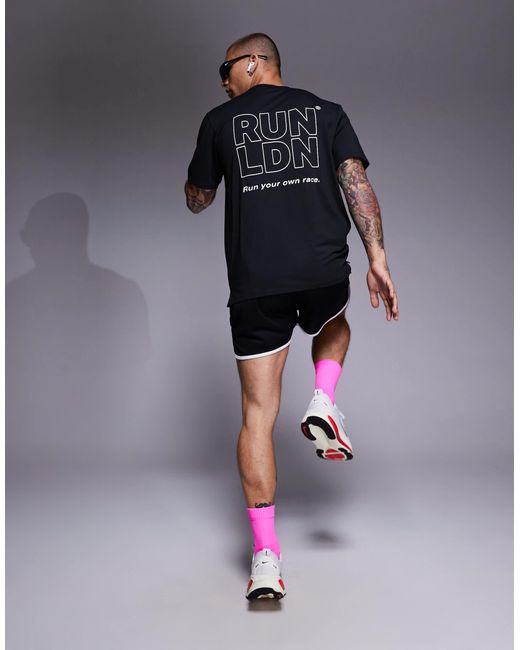 4505 – run ldn – laufshirt aus netzstoff in Black für Herren