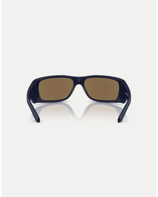 Arnette Blue Flipside Rectangle Polarised Sunglasses With Mirrored Lens for men