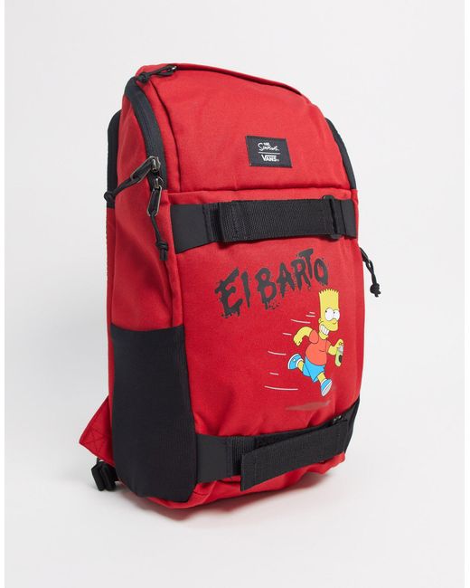 Vans Red X The Simpsons El Barto Obstacle Skate Backpack for men