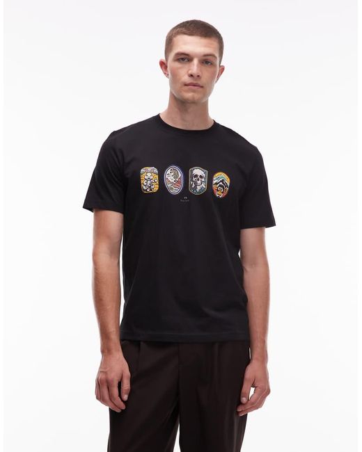 Paul Smith Black Paul Smith Bagde Logo Regular Fit T-Shirt for men
