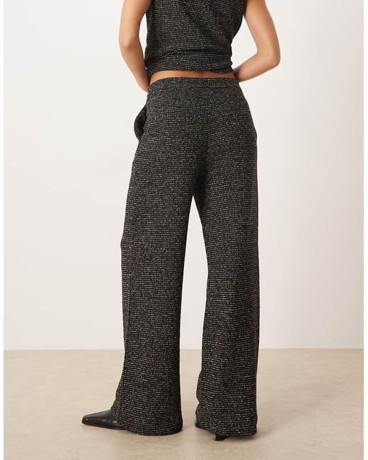 Pantalones Negros Efecto Purpurina De Pernera Ancha De Tejido Texturizado De (Parte De Un Conjunto) Vila de color Black