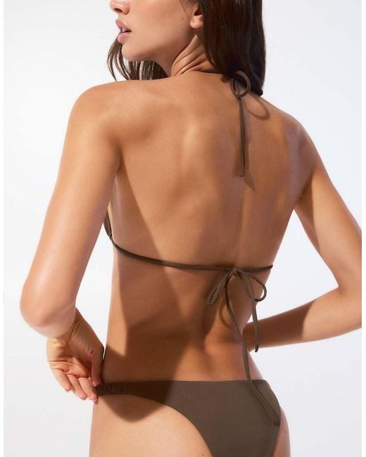 Pull&Bear Brown Triangle Bikini Top