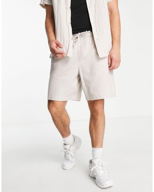 New Look Relaxed Fit Linen Pull On Shorts for Men | Lyst